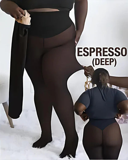 Transparent fleece-strumpbyxa med nytt kompressionsband.