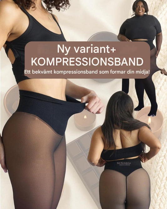 Transparent fleece-strumpbyxa med nytt kompressionsband.