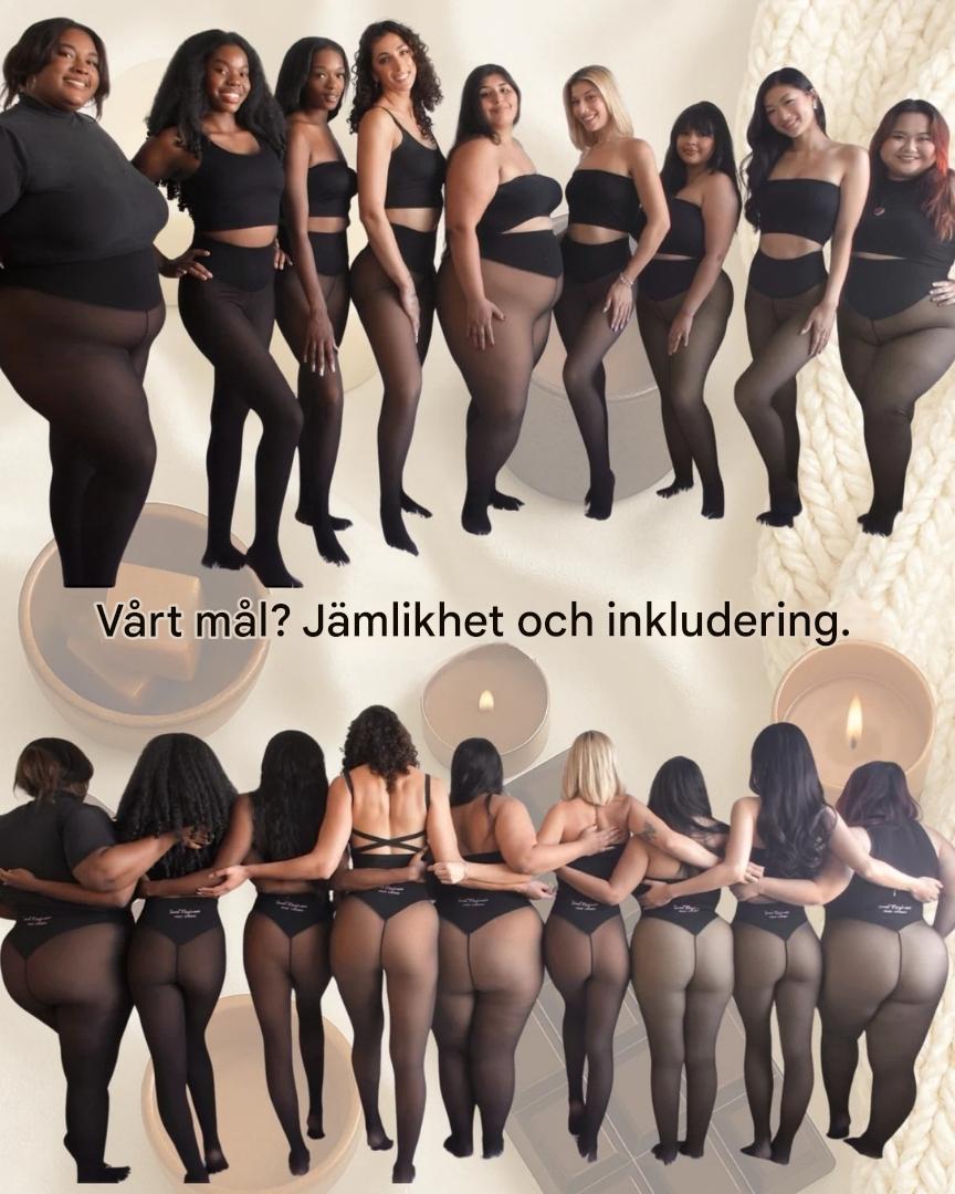 Transparent fleece-strumpbyxa med nytt kompressionsband.